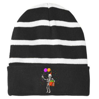 Halloween Birthday Party Outfit Skeleton Birthday Party Striped Beanie with Solid Band