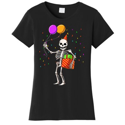 Halloween Birthday Party Outfit Skeleton Birthday Party Women's T-Shirt