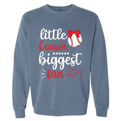 Happy Baseball Player Love Little Cousin Biggest Fan Me You Gift Garment-Dyed Sweatshirt