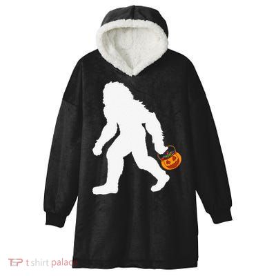 Halloween Bigfoot Pumpkin Apparel Fun Sasquatch Hooded Wearable Blanket
