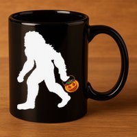 Halloween Bigfoot Pumpkin Apparel Fun Sasquatch 11oz C Handle Ceramic Mug