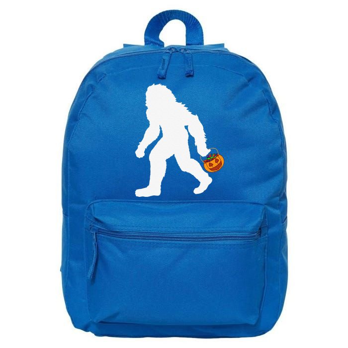 Halloween Bigfoot Pumpkin Apparel Fun Sasquatch 16 in Basic Backpack