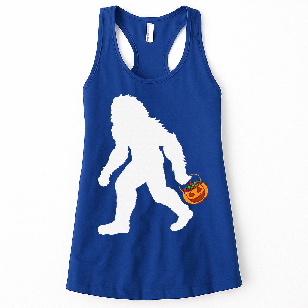 Halloween Bigfoot Pumpkin Apparel Fun Sasquatch Womens Tank Top
