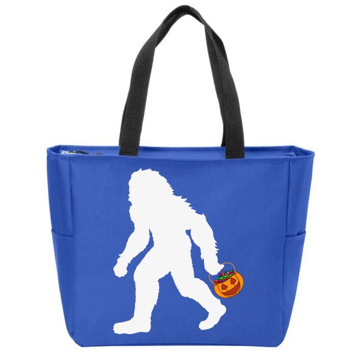 Halloween Bigfoot Pumpkin Apparel Fun Sasquatch Zip Tote Bag