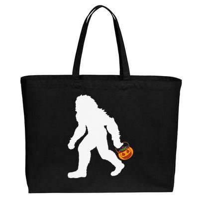 Halloween Bigfoot Pumpkin Apparel Fun Sasquatch Cotton Canvas Jumbo Tote