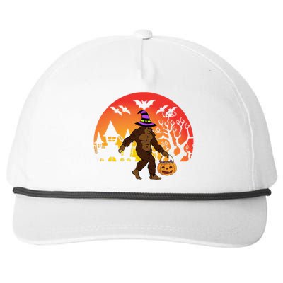 Halloween Bigfoot Pumpkin Candy Basket Snapback Five-Panel Rope Hat