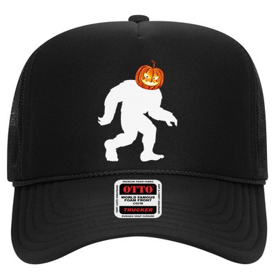 Halloween Bigfoot Pumpkin Head Sasquatch Trucker Hat
