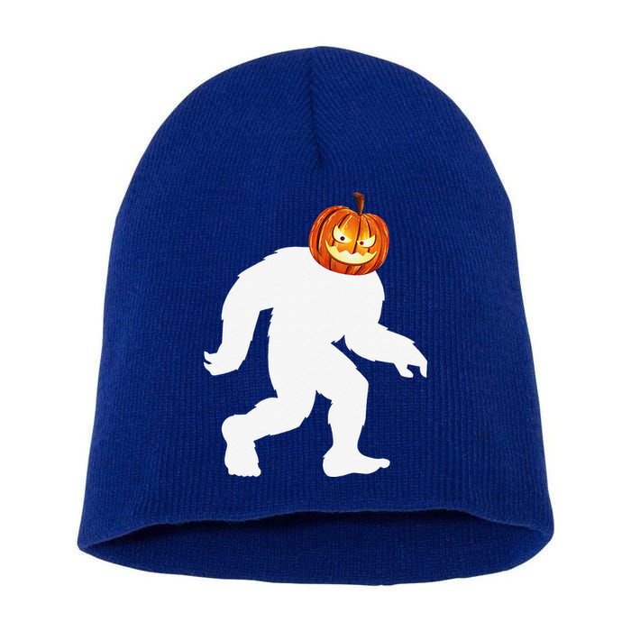 Halloween Bigfoot Pumpkin Head Sasquatch Short Acrylic Beanie