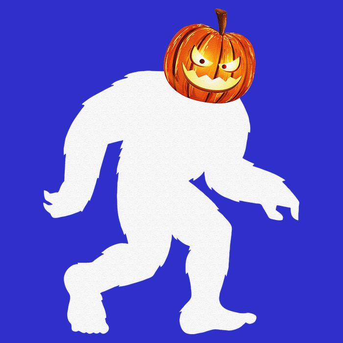 Halloween Bigfoot Pumpkin Head Sasquatch Short Acrylic Beanie
