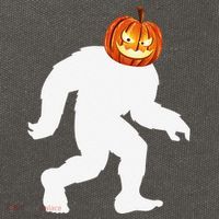 Halloween Bigfoot Pumpkin Head Sasquatch Cotton Canvas Backpack