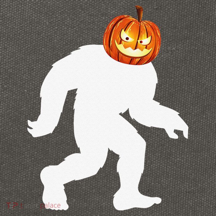 Halloween Bigfoot Pumpkin Head Sasquatch Cotton Canvas Backpack