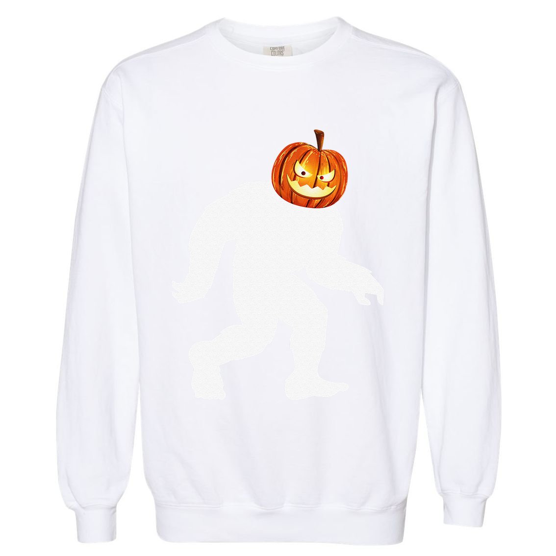Halloween Bigfoot Pumpkin Head Sasquatch Garment-Dyed Sweatshirt