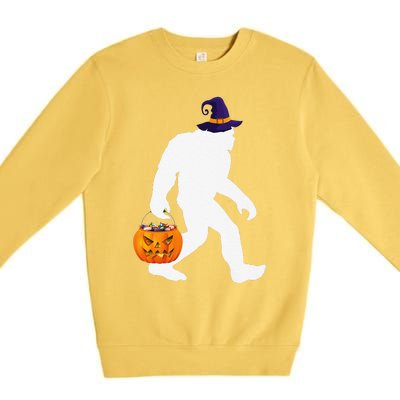 Halloween Bigfoot Pumpkin Pun October 31 Outfit Premium Crewneck Sweatshirt