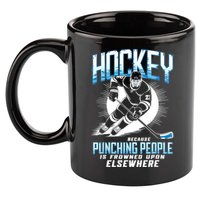 Hockey Because Punching People Ice Hockey Elsewhere Gift 11oz C Handle Ceramic Mug