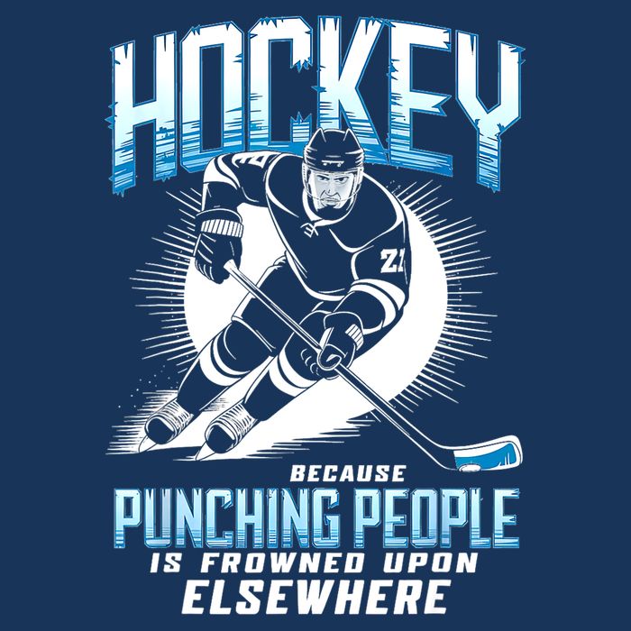 Hockey Because Punching People Ice Hockey Elsewhere Gift Premium T-Shirt