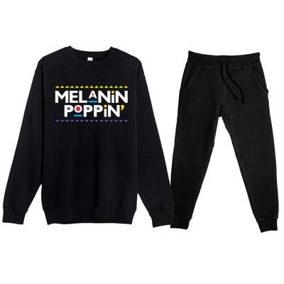 Hbcu Black Pride Trendy Melanin Poppin' Gift Premium Crewneck Sweatsuit Set