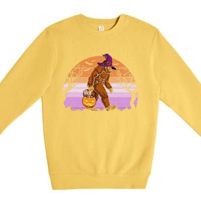 Halloween Bigfoot Pumpkin Spice Halloween Bigfoot Lover Premium Crewneck Sweatshirt