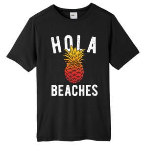 Hola Beaches Pineapple Women Funny Beach Vacation Trip Tall Fusion ChromaSoft Performance T-Shirt