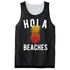 Hola Beaches Pineapple Women Funny Beach Vacation Trip Mesh Reversible Basketball Jersey Tank