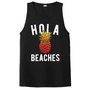 Hola Beaches Pineapple Women Funny Beach Vacation Trip PosiCharge Competitor Tank