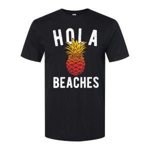 Hola Beaches Pineapple Women Funny Beach Vacation Trip Softstyle CVC T-Shirt