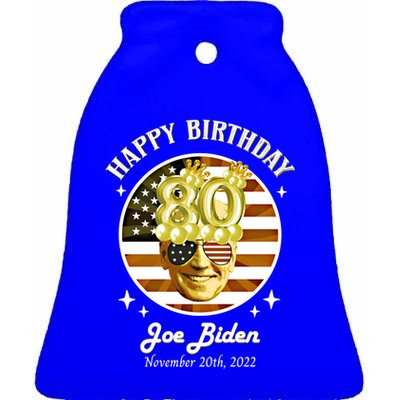 Happy Birthday President Joe Biden Usa Flag Vintage Gift Ceramic Bell Ornament