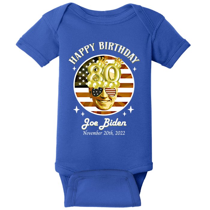 Happy Birthday President Joe Biden Usa Flag Vintage Gift Baby Bodysuit