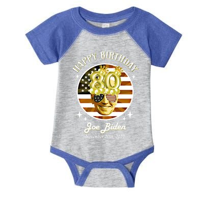 Happy Birthday President Joe Biden Usa Flag Vintage Gift Infant Baby Jersey Bodysuit