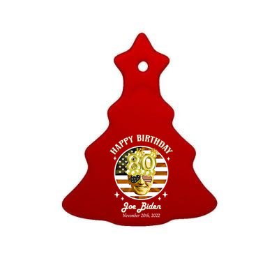 Happy Birthday President Joe Biden Usa Flag Vintage Gift Ceramic Tree Ornament