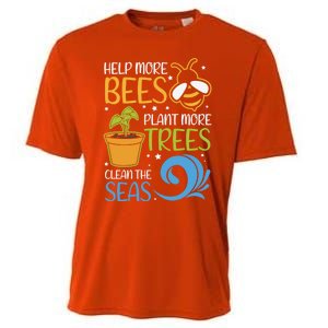 Help Bees Plant Trees Save Our Climate Change Earth Day Gift Cooling Performance Crew T-Shirt