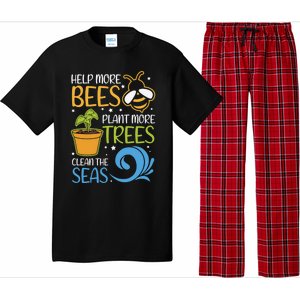 Help Bees Plant Trees Save Our Climate Change Earth Day Gift Pajama Set