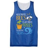 Help Bees Plant Trees Save Our Climate Change Earth Day Gift Mesh Reversible Basketball Jersey Tank