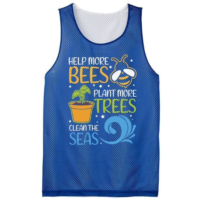 Help Bees Plant Trees Save Our Climate Change Earth Day Gift Mesh Reversible Basketball Jersey Tank