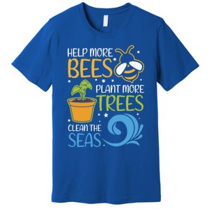 Help Bees Plant Trees Save Our Climate Change Earth Day Gift Premium T-Shirt