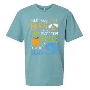 Help Bees Plant Trees Save Our Climate Change Earth Day Gift Sueded Cloud Jersey T-Shirt