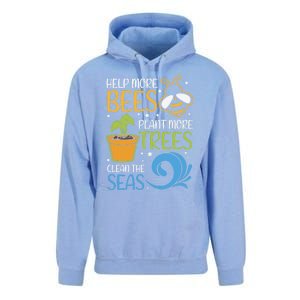 Help Bees Plant Trees Save Our Climate Change Earth Day Gift Unisex Surf Hoodie