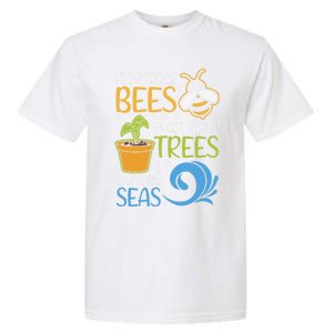 Help Bees Plant Trees Save Our Climate Change Earth Day Gift Garment-Dyed Heavyweight T-Shirt