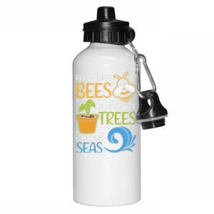 Help Bees Plant Trees Save Our Climate Change Earth Day Gift Aluminum Water Bottle