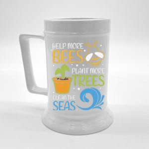 Help Bees Plant Trees Save Our Climate Change Earth Day Gift Beer Stein