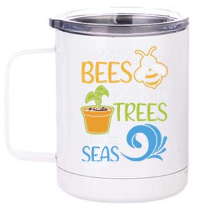 Help Bees Plant Trees Save Our Climate Change Earth Day Gift 12 oz Stainless Steel Tumbler Cup