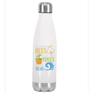 Help Bees Plant Trees Save Our Climate Change Earth Day Gift Stainless Steel Insulated Water Bottle