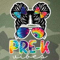 Hair Bun Pre K Vibes Back To School Legacy Tie Dye Trucker Hat