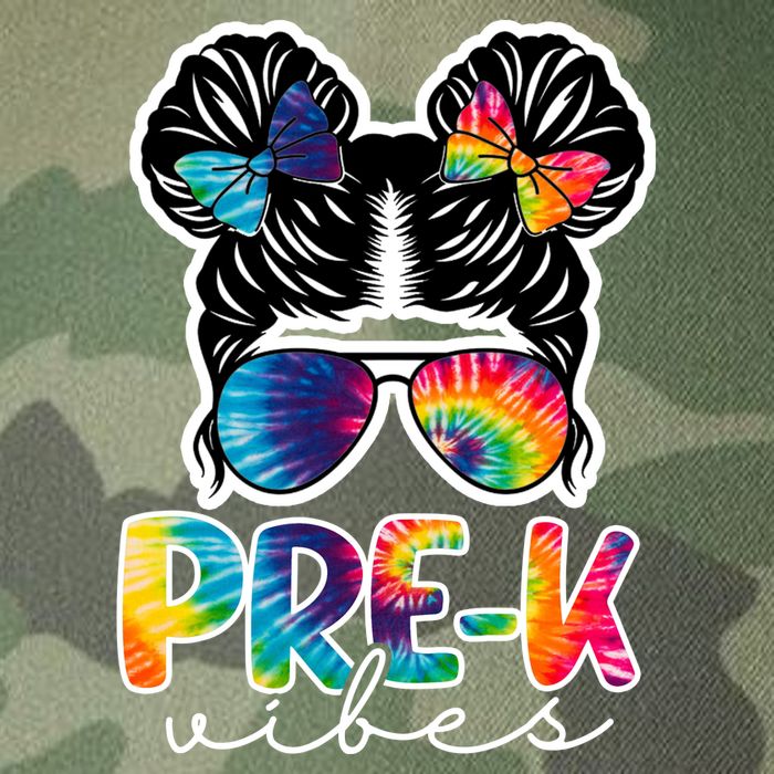 Hair Bun Pre K Vibes Back To School Legacy Tie Dye Trucker Hat