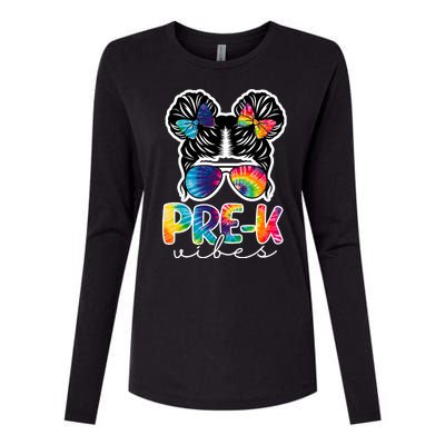 Hair Bun Pre K Vibes Back To School Womens Cotton Relaxed Long Sleeve T-Shirt