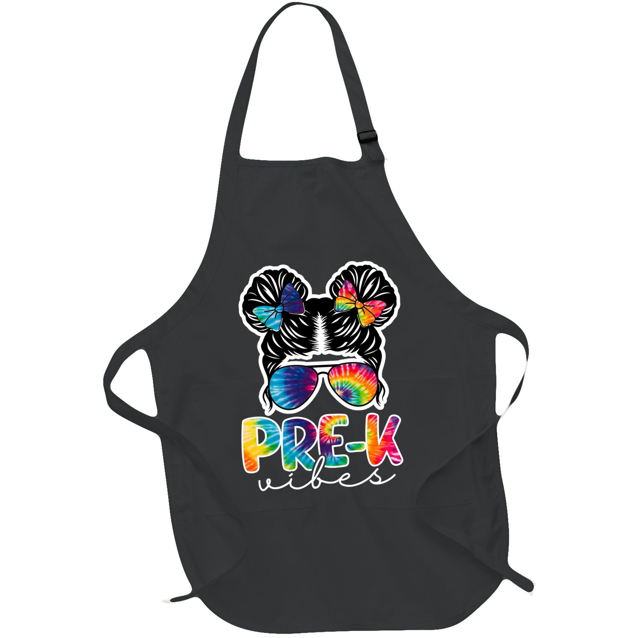 Hair Bun Pre K Vibes Back To School Apron