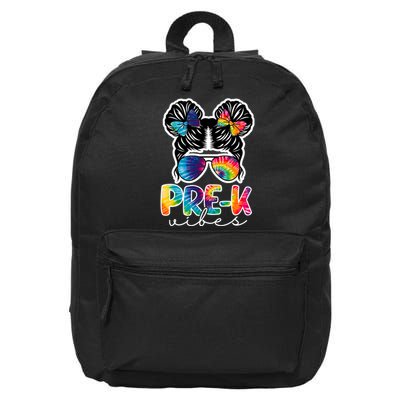 Hair Bun Pre K Vibes Back To School 16 in Basic Backpack