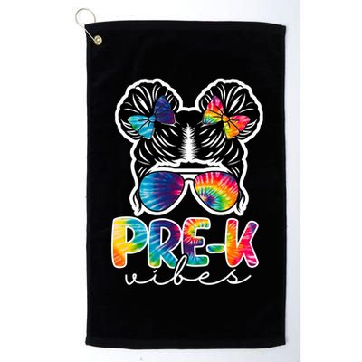 Hair Bun Pre K Vibes Back To School Golf Towel