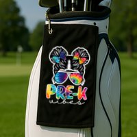Hair Bun Pre K Vibes Back To School Golf Towel