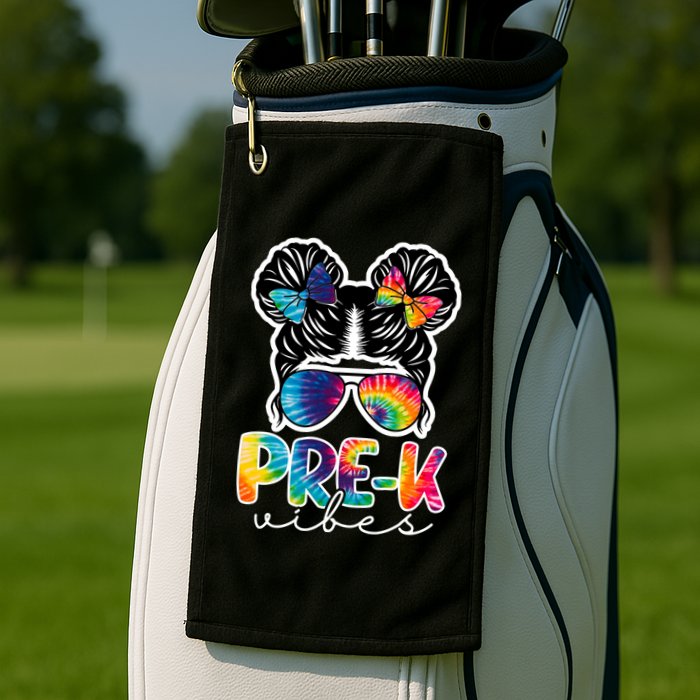 Hair Bun Pre K Vibes Back To School Golf Towel