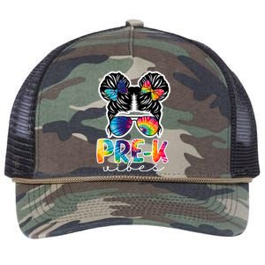 Hair Bun Pre K Vibes Back To School Retro Rope Trucker Hat Cap